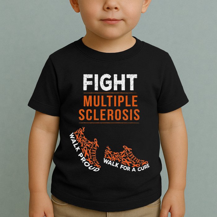 Fight Multiple Sclerosis Ms Awareness Warrior Ribbon Toddler T-Shirt