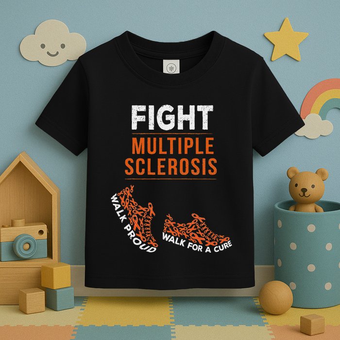 Fight Multiple Sclerosis Ms Awareness Warrior Ribbon Toddler T-Shirt