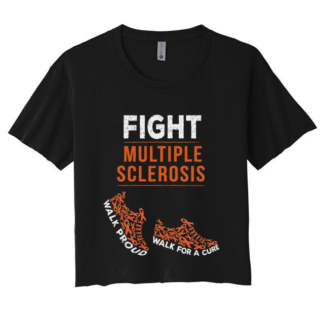 Fight Multiple Sclerosis Ms Awareness Warrior Ribbon Crop Top