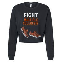 Fight Multiple Sclerosis Ms Awareness Warrior Ribbon Cropped Pullover Crew