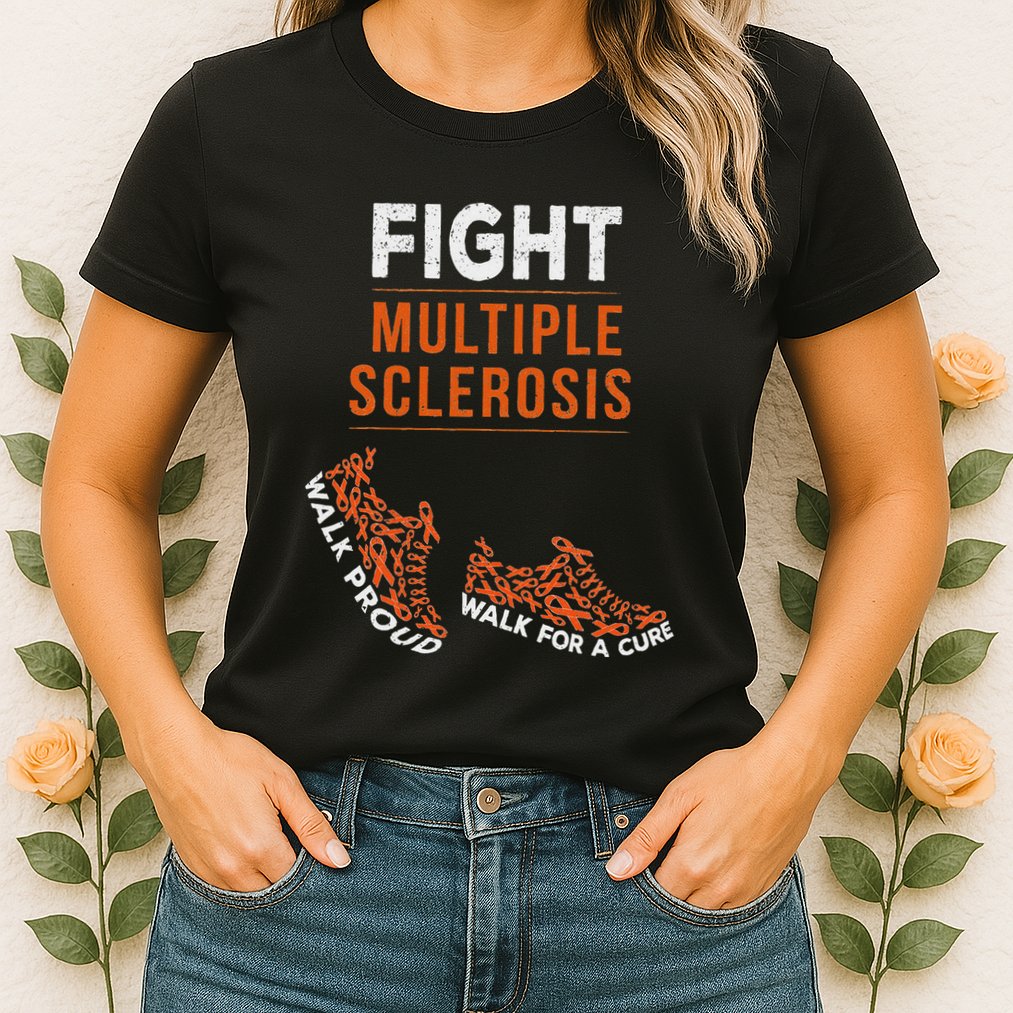 Fight Multiple Sclerosis Ms Awareness Warrior Ribbon Womens T-Shirt