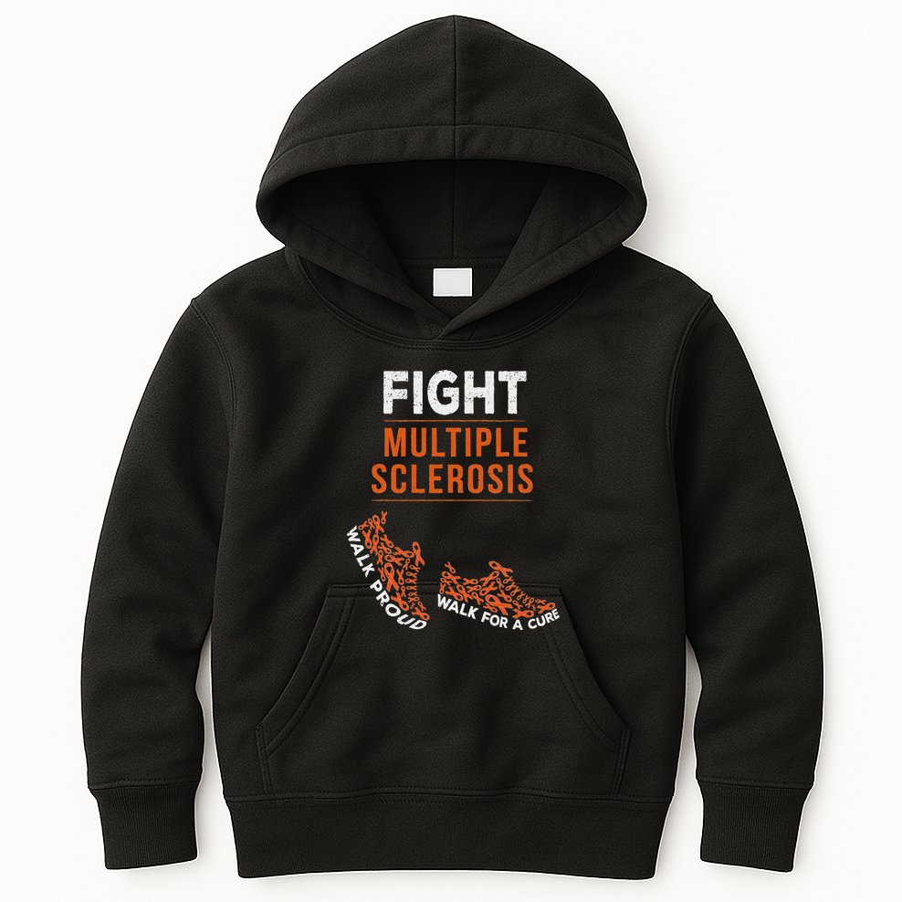 Fight Multiple Sclerosis Ms Awareness Warrior Ribbon Kids Hoodie