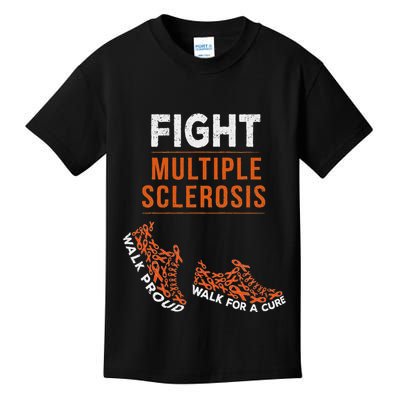Fight Multiple Sclerosis Ms Awareness Warrior Ribbon Kids T-Shirt