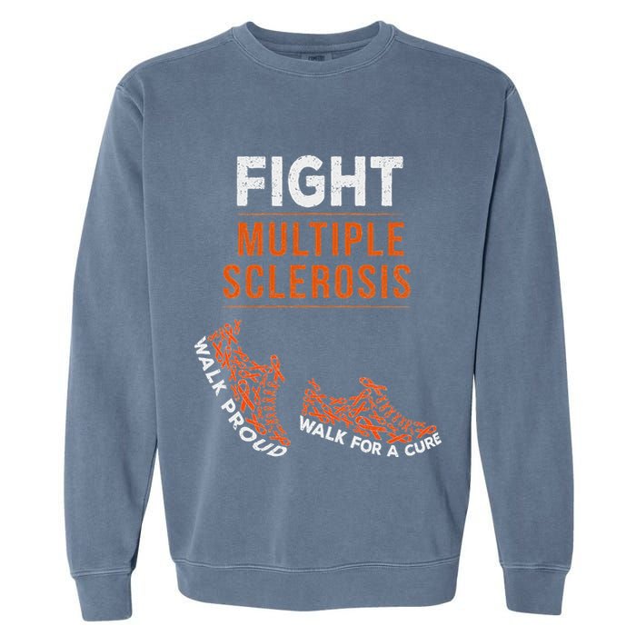 Fight Multiple Sclerosis Ms Awareness Warrior Ribbon Garment-Dyed Sweatshirt