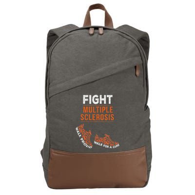 Fight Multiple Sclerosis Ms Awareness Warrior Ribbon Cotton Canvas Backpack