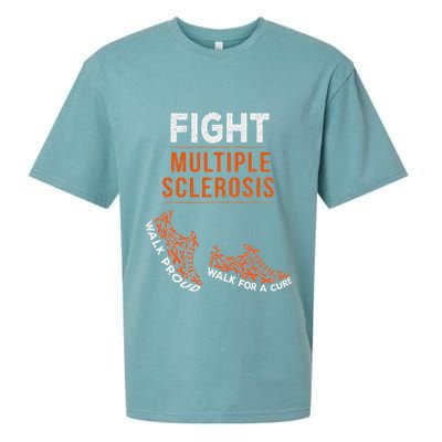 Fight Multiple Sclerosis Ms Awareness Warrior Ribbon Sueded Cloud Jersey T-Shirt