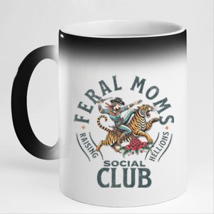 Feral Moms Social Club Trendy Mom Apparel 11oz Black Color Changing Mug