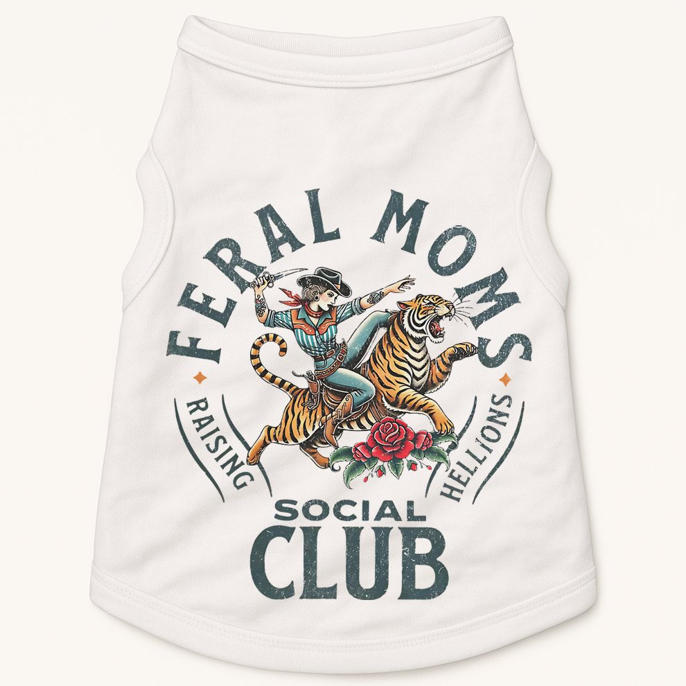 Feral Moms Social Club Trendy Mom Apparel Doggie Tank