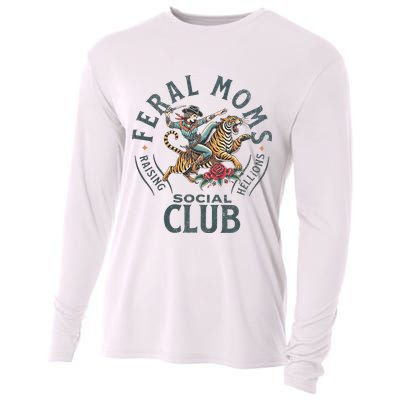 Feral Moms Social Club Trendy Mom Apparel Cooling Performance Long Sleeve Crew