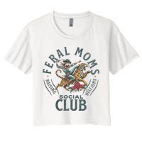 Feral Moms Social Club Trendy Mom Apparel Women's Crop Top Tee