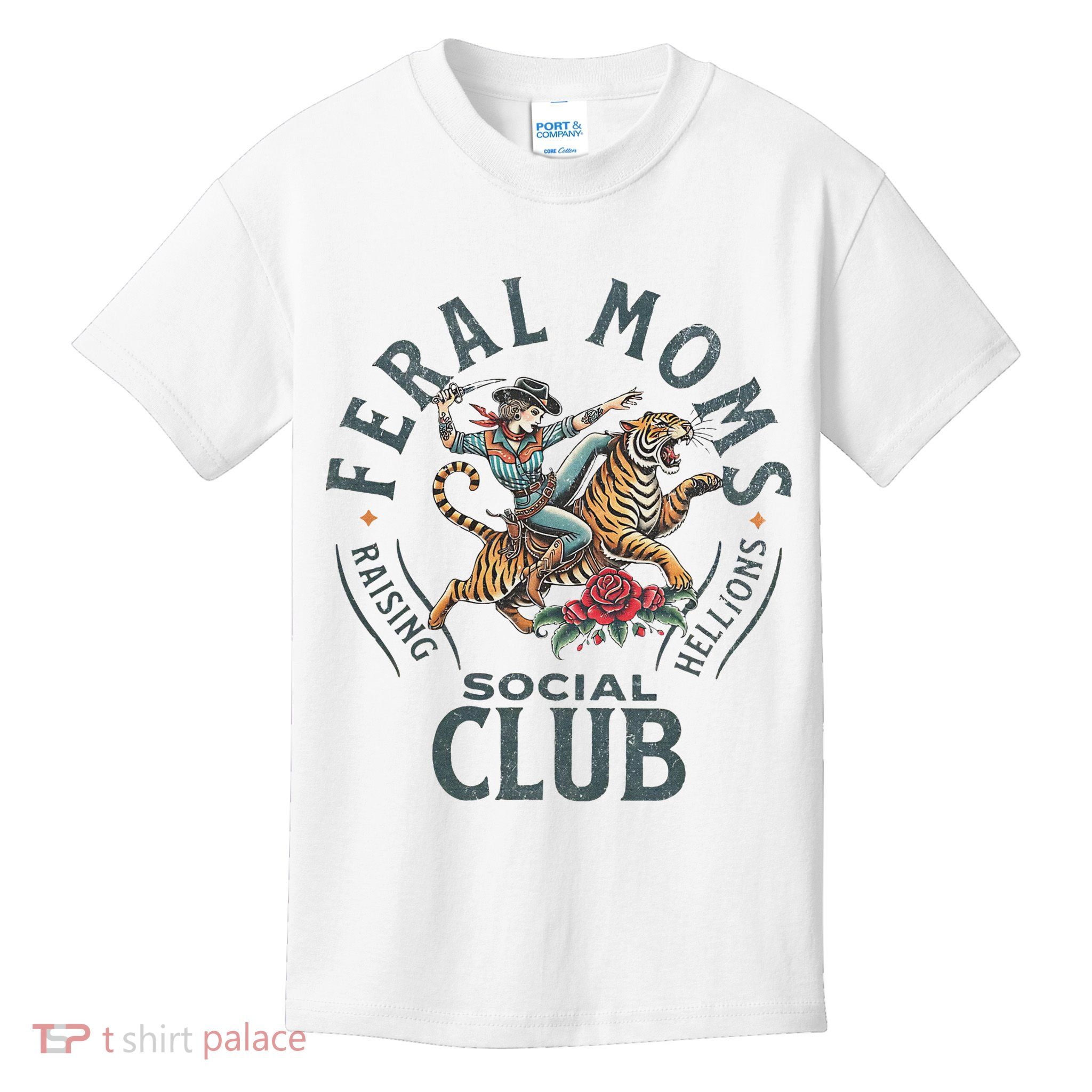 Feral Moms Social Club Trendy Mom Apparel Kids T-Shirt