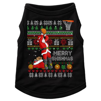 Funny Merry Swishmas Christmas Santa Playing Basketball Doggie Tank