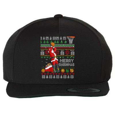 Funny Merry Swishmas Christmas Santa Playing Basketball Wool Snapback Cap