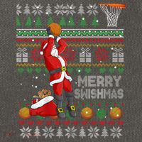Funny Merry Swishmas Christmas Santa Playing Basketball Cotton Canvas Backpack