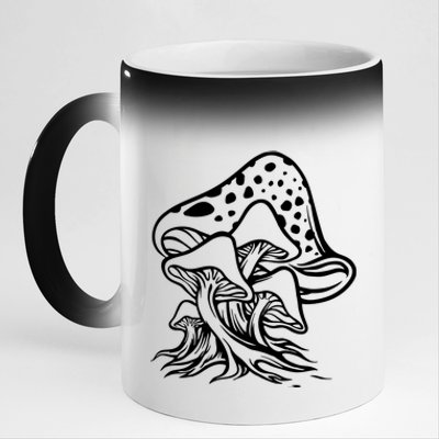 Fungus Mushrooms Silhouette 11oz Black Color Changing Mug