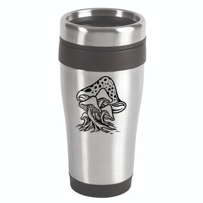 Fungus Mushrooms Silhouette 16oz Travel Tumbler