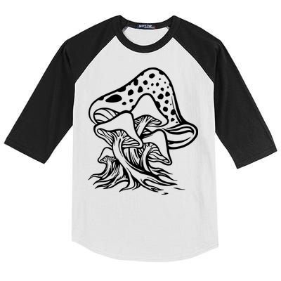 Fungus Mushrooms Silhouette Kids Colorblock Raglan Jersey