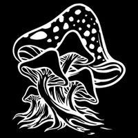 Fungus Mushrooms Silhouette Zip Tote Bag