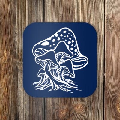 Fungus Mushrooms Silhouette Coaster