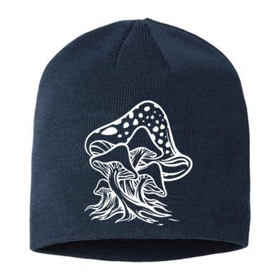 Fungus Mushrooms Silhouette Sustainable Beanie