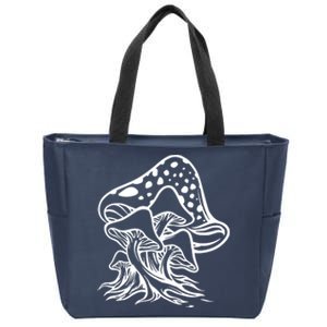 Fungus Mushrooms Silhouette Zip Tote Bag