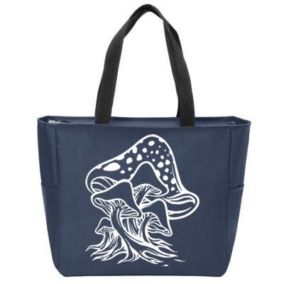 Fungus Mushrooms Silhouette Zip Tote Bag