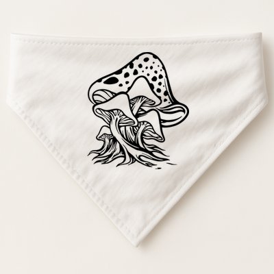 Fungus Mushrooms Silhouette USA-Made Doggie Bandana