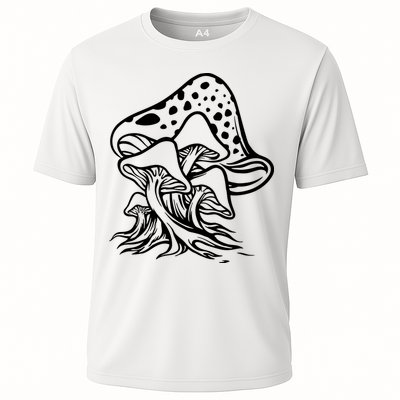 Fungus Mushrooms Silhouette Performance Shirt