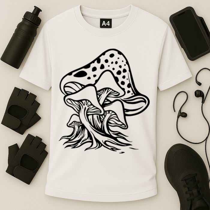 Fungus Mushrooms Silhouette Cooling Performance Crew T-Shirt