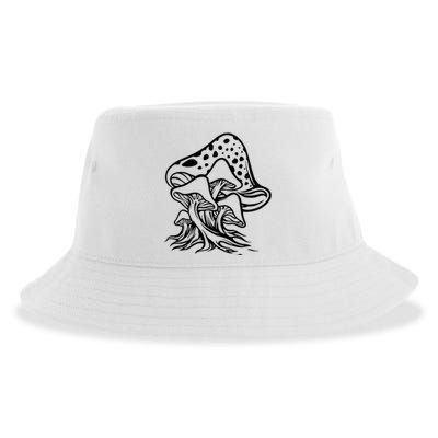 Fungus Mushrooms Silhouette Sustainable Bucket Hat