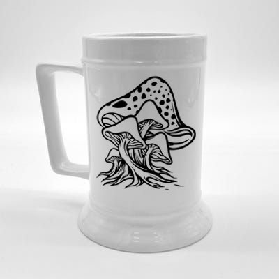 Fungus Mushrooms Silhouette Beer Stein