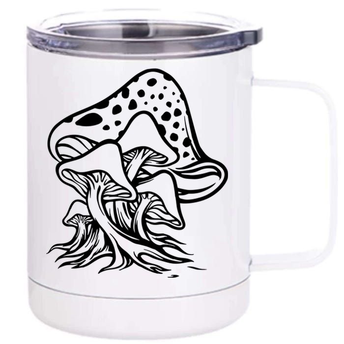 Fungus Mushrooms Silhouette 12 oz Stainless Steel Tumbler Cup