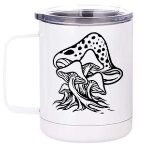 Fungus Mushrooms Silhouette 12 oz Stainless Steel Tumbler Cup