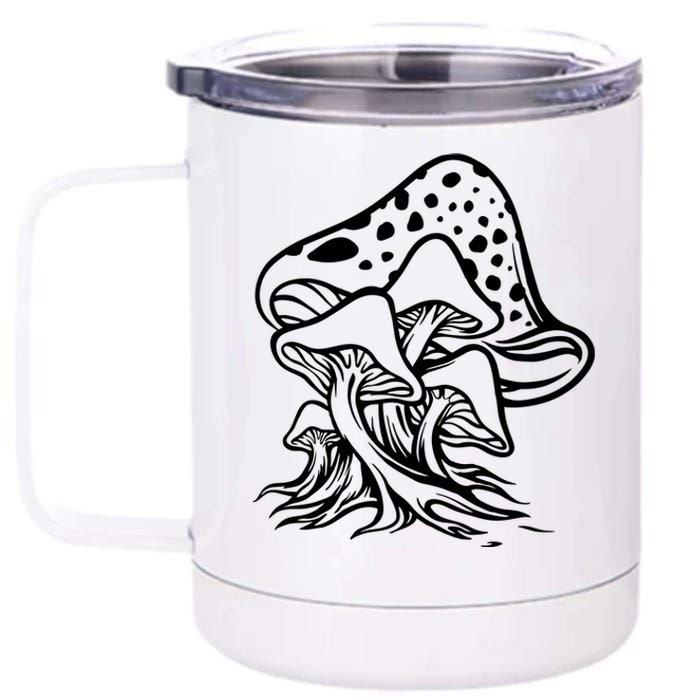 Fungus Mushrooms Silhouette 12 oz Stainless Steel Tumbler Cup