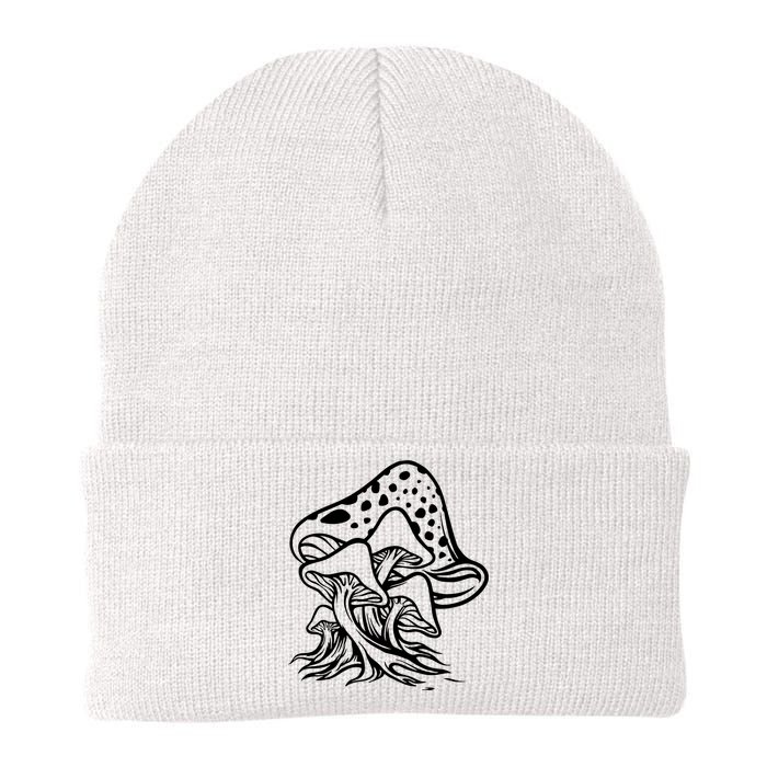 Fungus Mushrooms Silhouette Knit Cap Winter Beanie