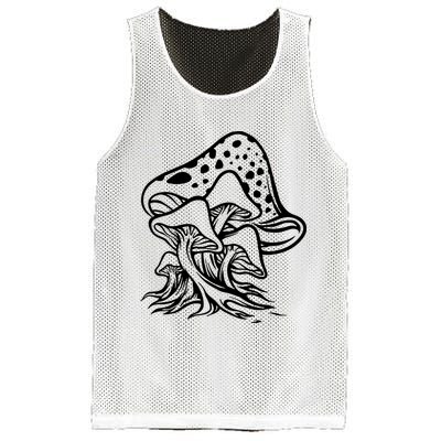 Fungus Mushrooms Silhouette Mesh Reversible Basketball Jersey Tank