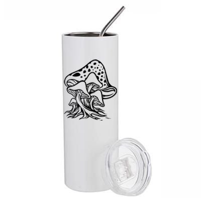 Fungus Mushrooms Silhouette Stainless Steel Tumbler