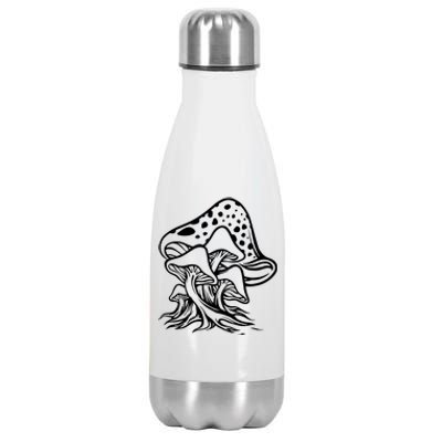 Fungus Mushrooms Silhouette Stainless Steel Insulated Water Bottle