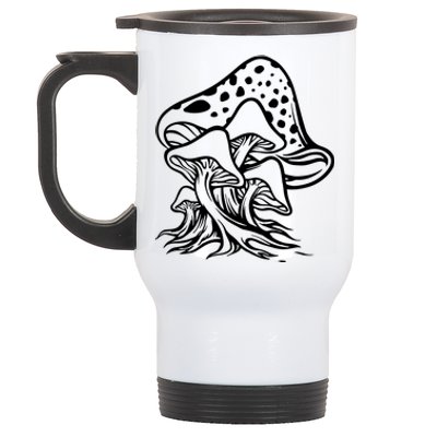 Fungus Mushrooms Silhouette Stainless Steel Travel Mug