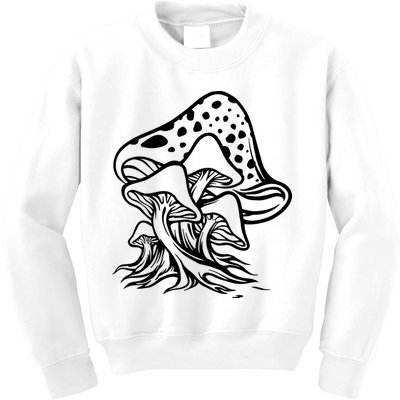 Fungus Mushrooms Silhouette Kids Sweatshirt