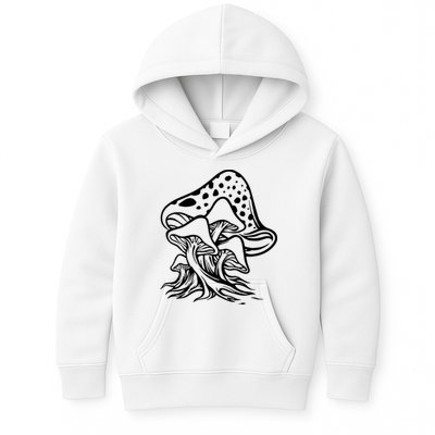 Fungus Mushrooms Silhouette Kids Hoodie