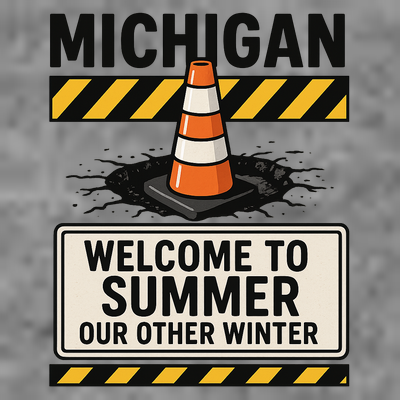 Funny Michigan Summer Our Other Winter Construction Season T-Shirt