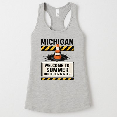 Funny Michigan Summer Our Other Winter Construction Season Womens Tank Top