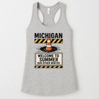 Funny Michigan Summer Our Other Winter Construction Season Womens Tank Top