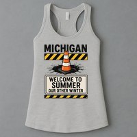 Funny Michigan Summer Our Other Winter Construction Season Womens Tank Top