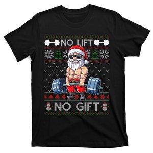 Funny Muscle Santa Lifting Christmas Ugly Christmas Sweater T-Shirt