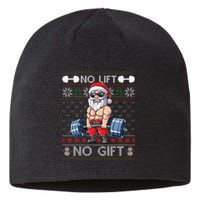 Funny Muscle Santa Lifting Christmas Ugly Christmas Sweater Sustainable Beanie