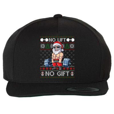 Funny Muscle Santa Lifting Christmas Ugly Christmas Sweater Wool Snapback Cap