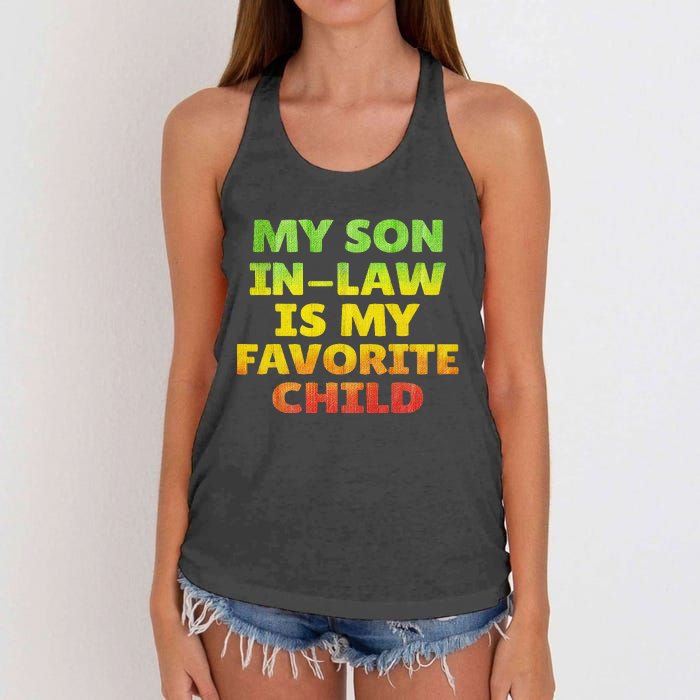 Funny My Son In Law Is My Favorite Child Juneteenth Style. Women's Knotted Racerback Tank