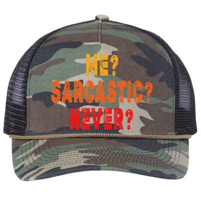 Funny Me Sarcastic Never Funny Sarcasm Gift Retro Rope Trucker Hat Cap